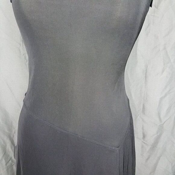 Wet Seal Medium Black Sleeveless Pull On Sheath Dress Asymmetrical Hem Stretch M - Picture 3 of 11